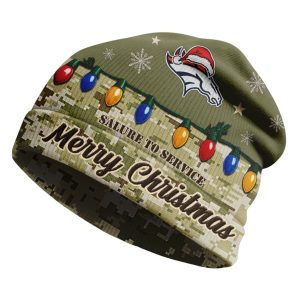 Broncos Salute To Service Christmas Beanie Hat 1