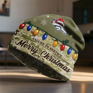 Broncos Salute To Service Christmas Beanie Hat