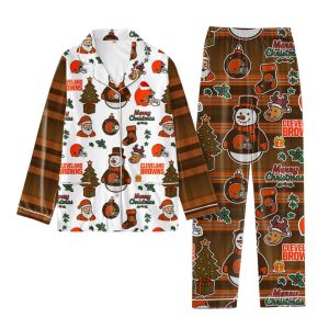 Browns Football Christmas Pajamas Set 1