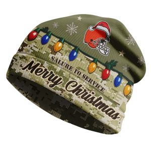 Browns Salute To Service Christmas Beanie Hat