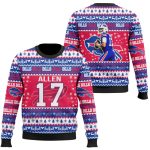 Buffalo Football Josh Allen 17 Ugly Christmas Sweater