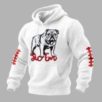 Bulldogs Football Sic 'Em Print Waffle Fabric Hoodie