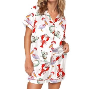Cajun Louisiana Christmas Silky Satin Pajama Set