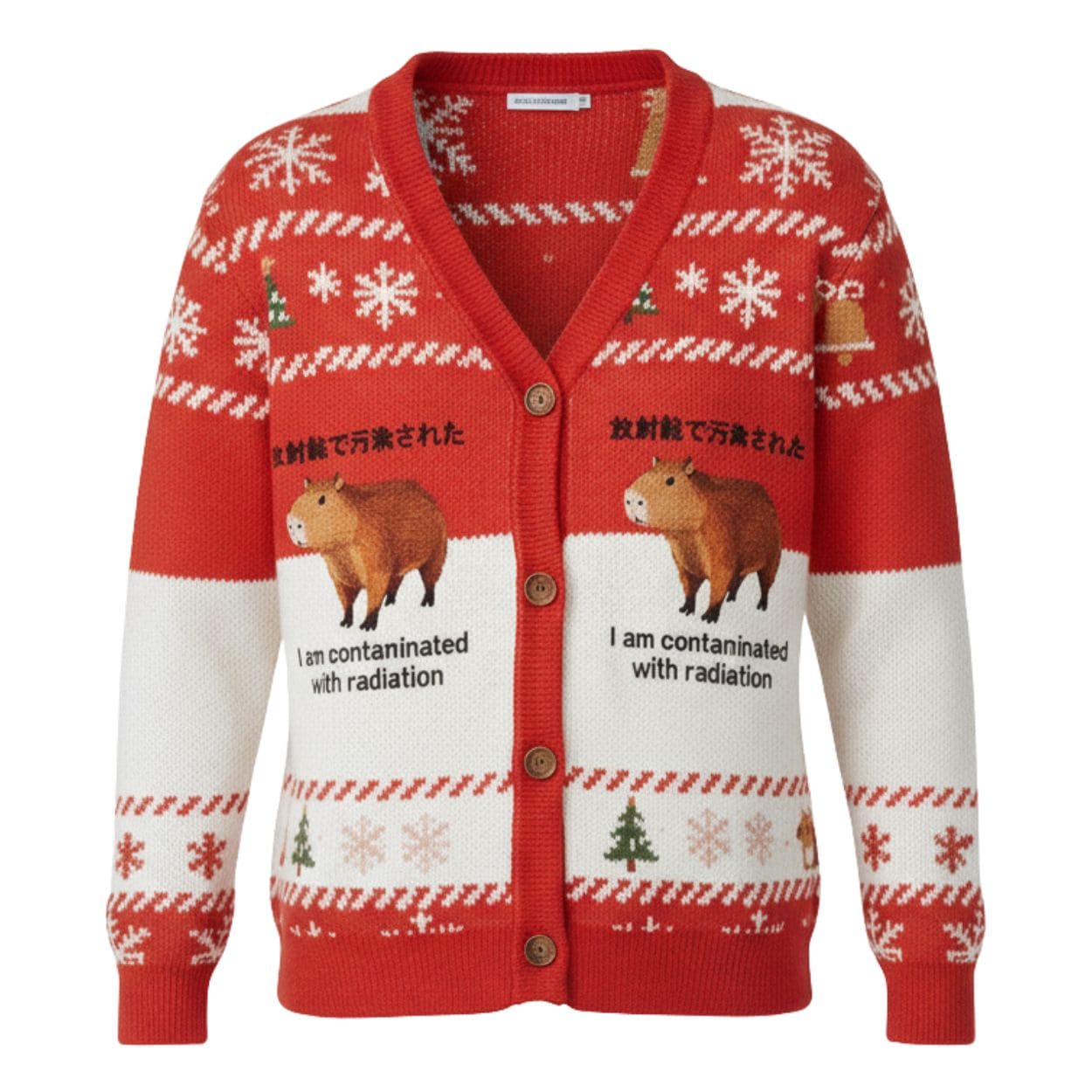 Capybara Contaminated By Radiation Ugly Cardigan Sweater 2 Capybara Contaminated By Radiation Ugly Cardigan Sweater 2