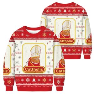 Cattholic Cat Funny Christmas Ugly Sweater