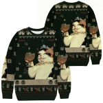 Champagne Cat Christmas Ugly Sweater