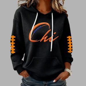 Chi Bears Football Print Waffle Fabric Hoodie 2