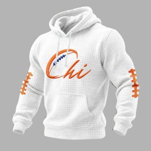 Chi Bears Football Print Waffle Fabric Hoodie 3