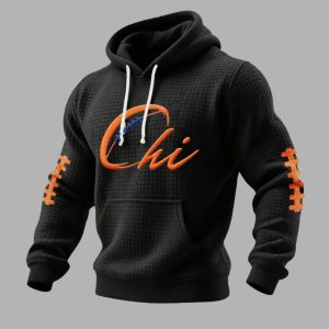 Chi Bears Football Print Waffle Fabric Hoodie 4