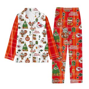 Chiefs Football Christmas Pajamas Set 1