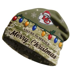 Chiefs Salute To Service Christmas Beanie Hat 1
