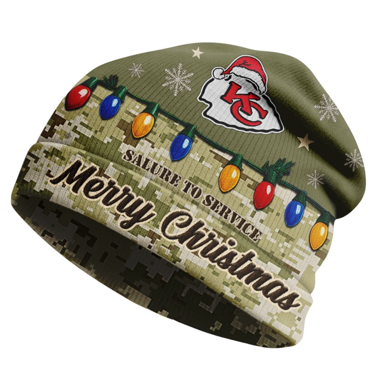 Chiefs Salute To Service Christmas Beanie Hat 1 Chiefs Salute To Service Christmas Beanie Hat 1