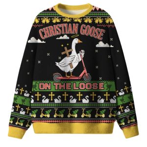 Christian Goose On The Loose Ugly Christmas Sweater