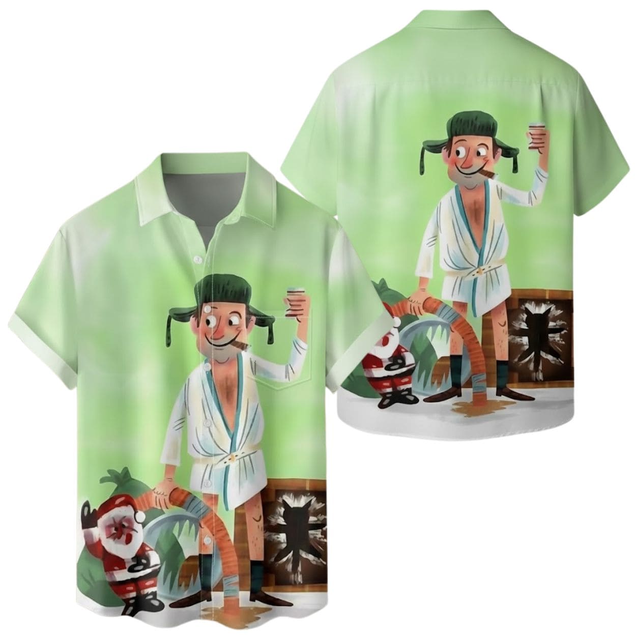Christmas Vacation Eddie Chest Pocket Hawaiian Shirt 1 Christmas Vacation Eddie Chest Pocket Hawaiian Shirt 1