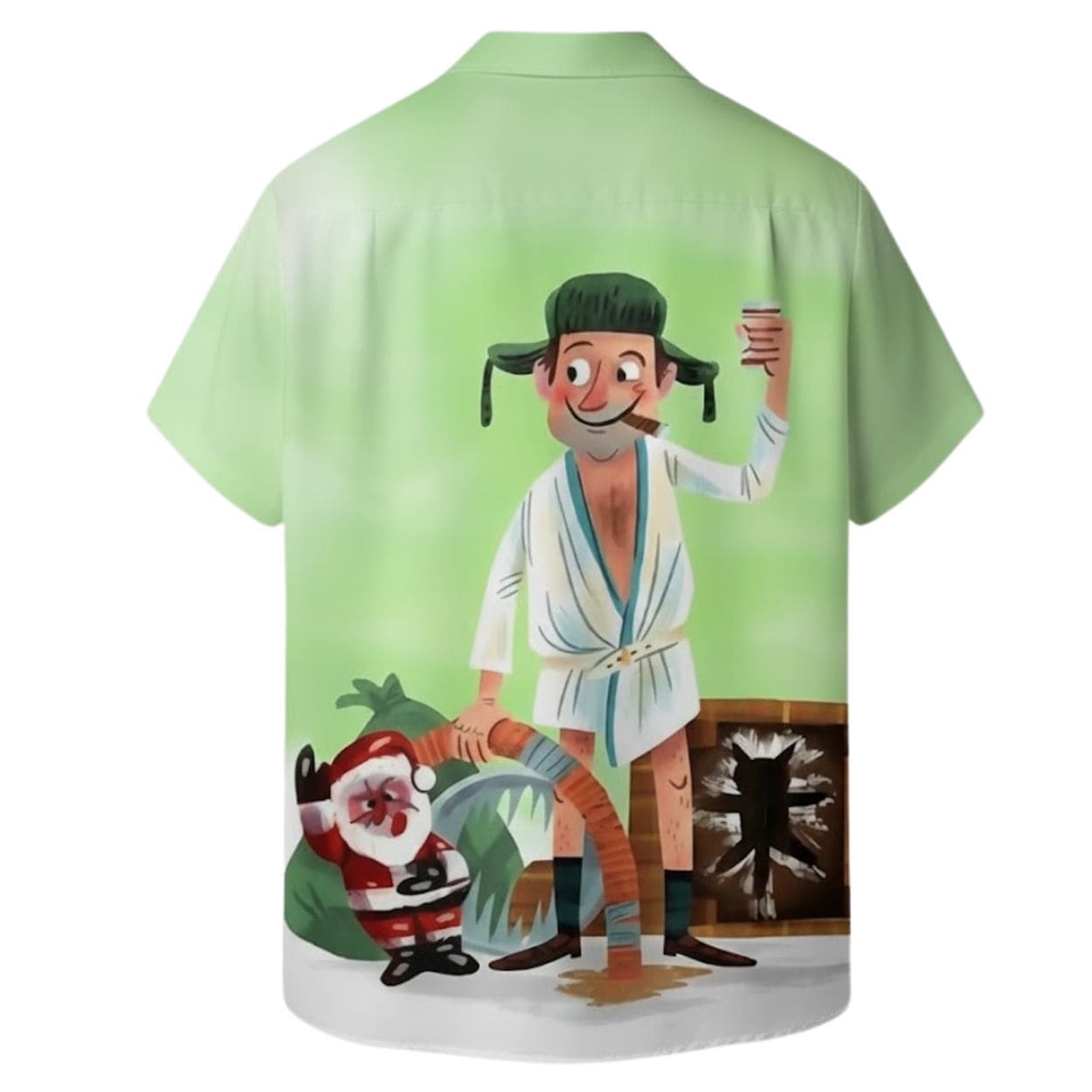 Christmas Vacation Eddie Chest Pocket Hawaiian Shirt Christmas Vacation Eddie Chest Pocket Hawaiian Shirt