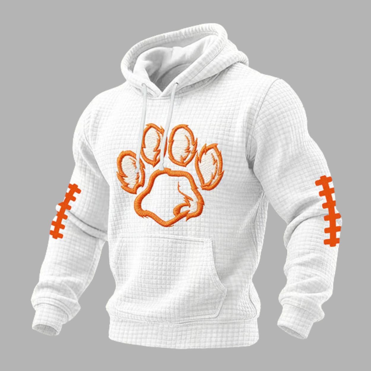 Clemson Football Print Waffle Fabric Hoodie 1 Clemson Football Print Waffle Fabric Hoodie 1