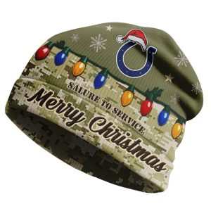 Colts Salute To Service Christmas Beanie Hat 1