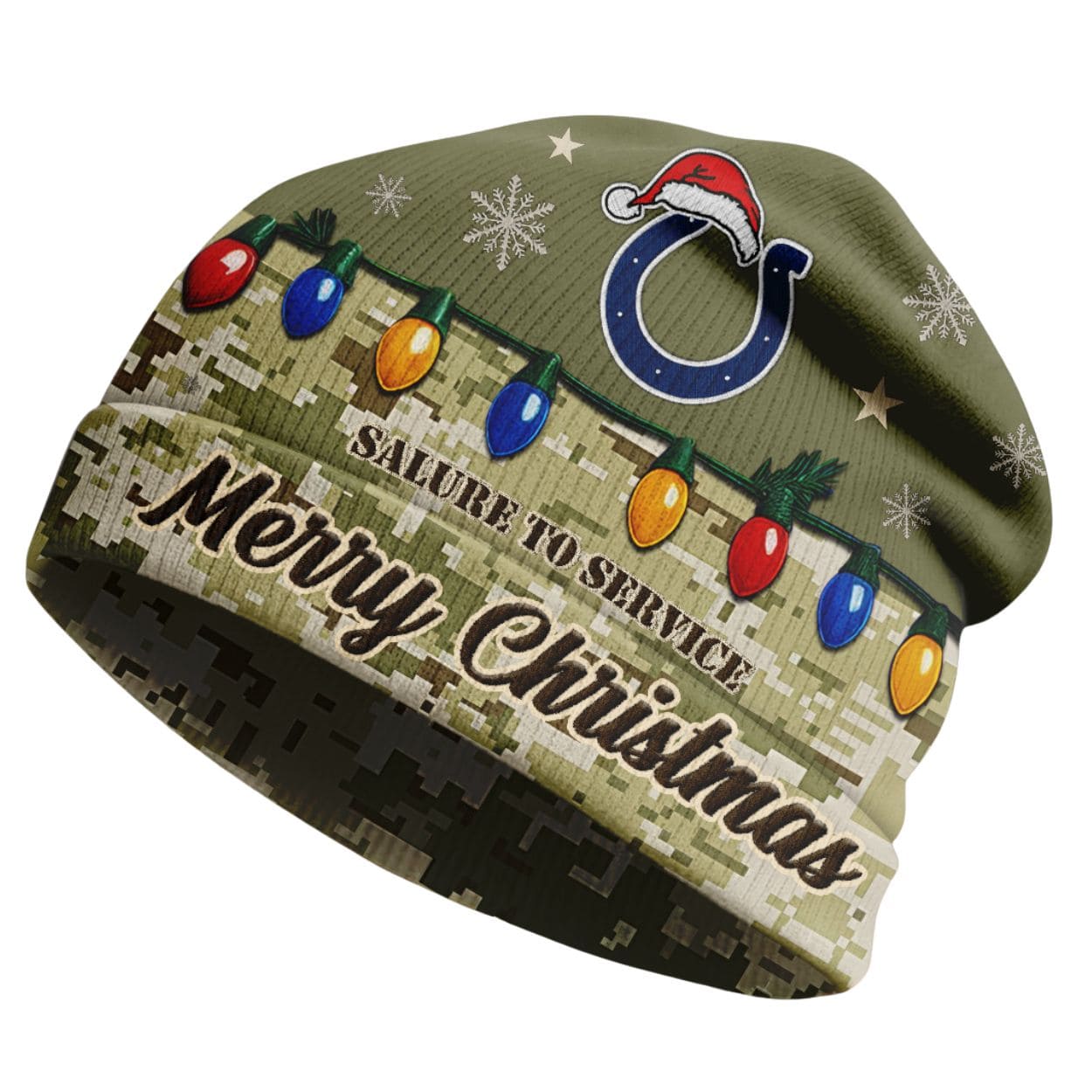 Colts Salute To Service Christmas Beanie Hat 1 Colts Salute To Service Christmas Beanie Hat 1