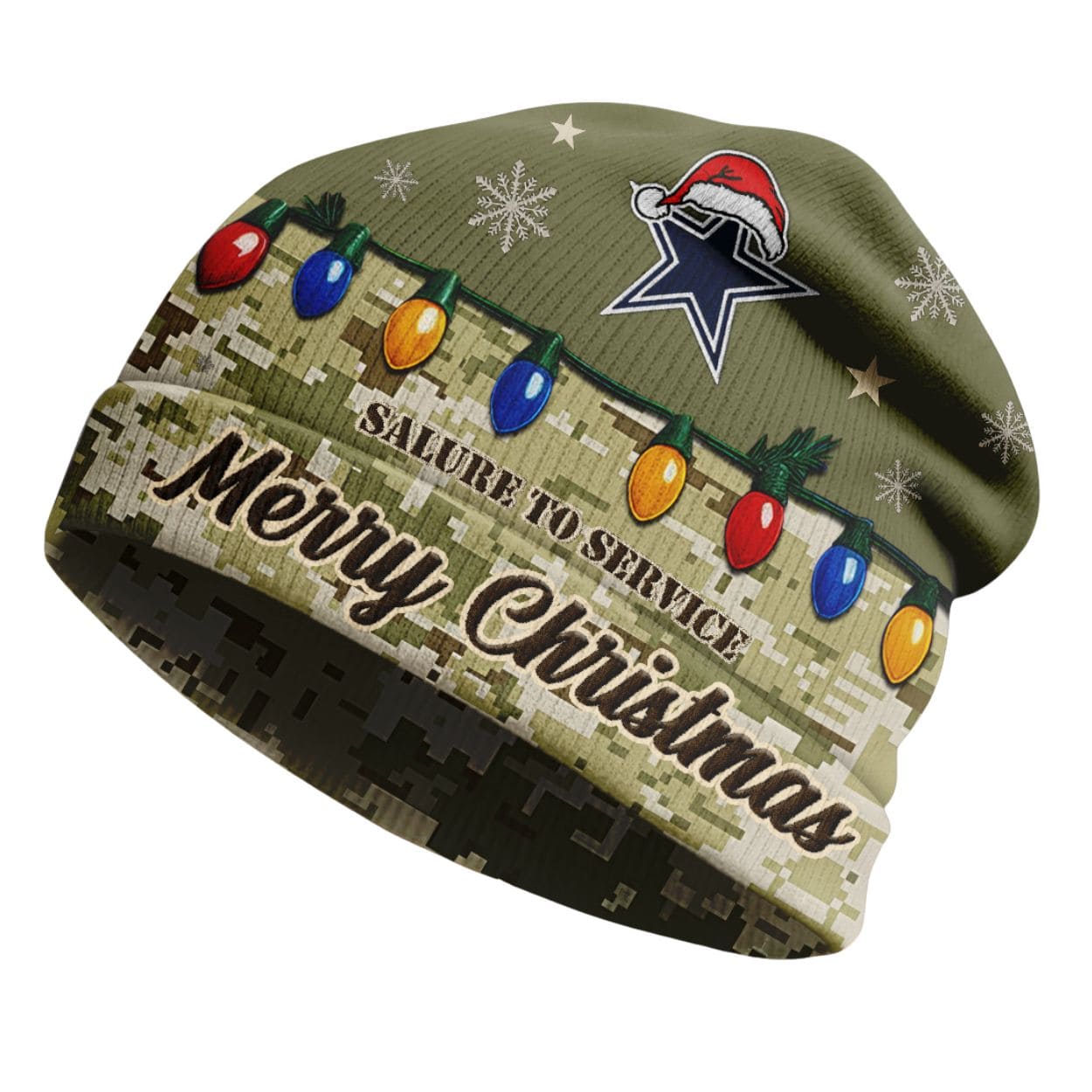Cowboys Salute To Service Christmas Beanie Hat 1 Cowboys Salute To Service Christmas Beanie Hat 1