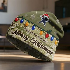 Cowboys Salute To Service Christmas Beanie Hat 1 Cowboys Salute To Service Christmas Beanie Hat