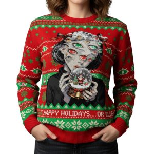 Crystal Ball Girl Ugly Christmas Sweater