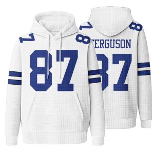 Dallas Football Ferguson 87 Waffle Hoodie 1