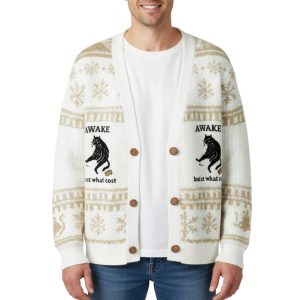 Decadent Smoking Cat Ugly Cardigan Sweater 1