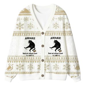 Decadent Smoking Cat Ugly Cardigan Sweater 2