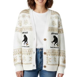 Decadent Smoking Cat Ugly Cardigan Sweater