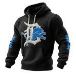 Detroit Football Print Checkered Fabric Hoodie