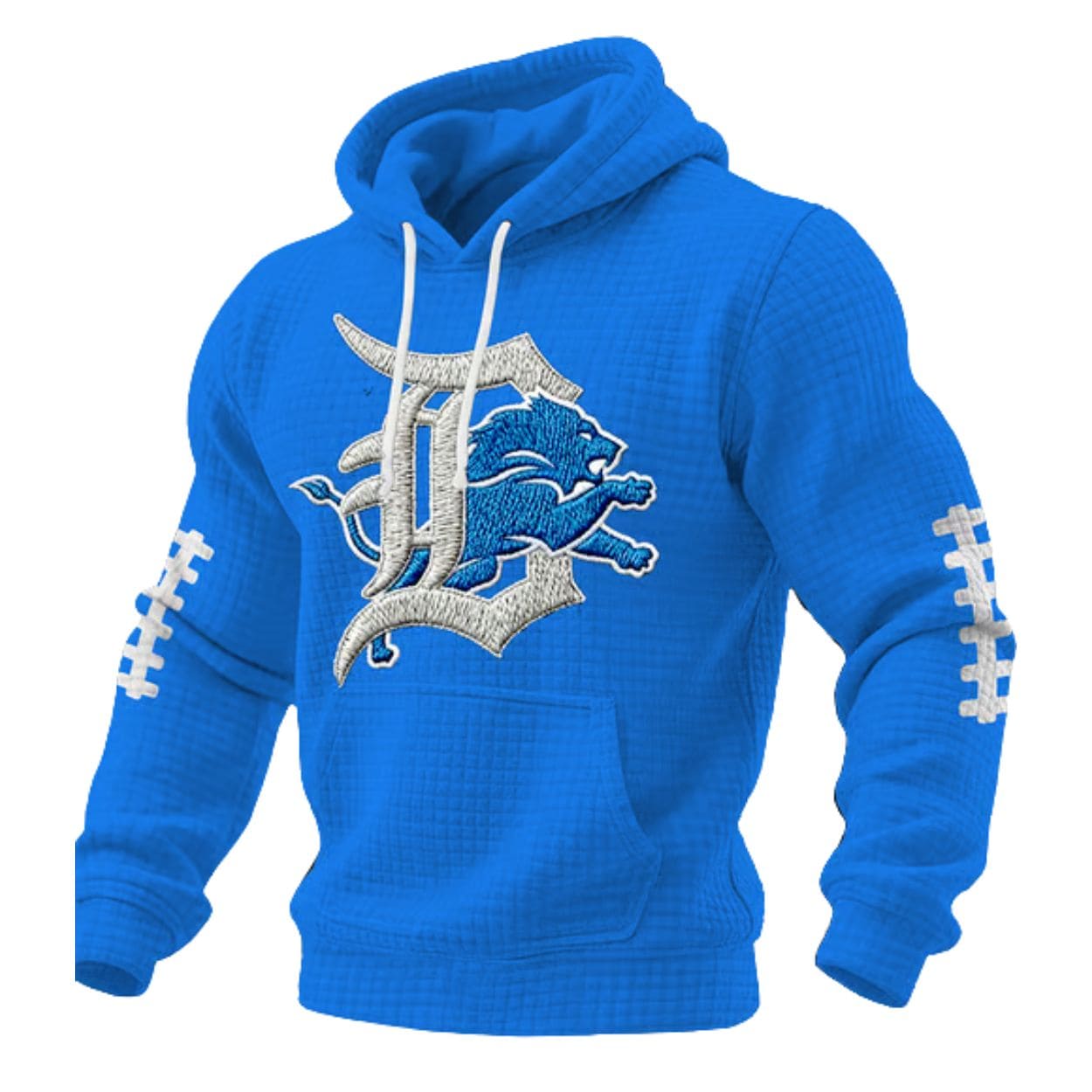 Detroit Football Print Checkered Fabric Hoodie Detroit Football Print Checkered Fabric Hoodie
