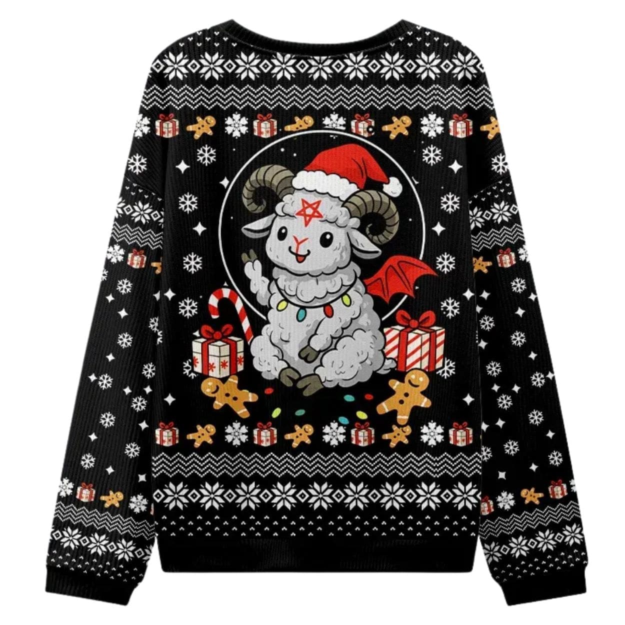 Devil Sheep Hail Santa Christmas Ugly Sweater Devil Sheep Hail Santa Christmas Ugly Sweater