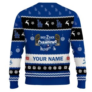 Dodgers Back To Back World Series 2025 Champions Ugly Christmas Sweater 2 Dodgers Back To Back World Series 2025 Champions Ugly Christmas Sweater