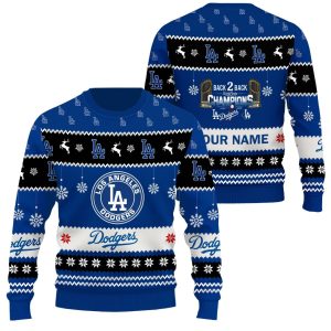 Dodgers Back To Back World Series 2025 Champions Ugly Christmas Sweater