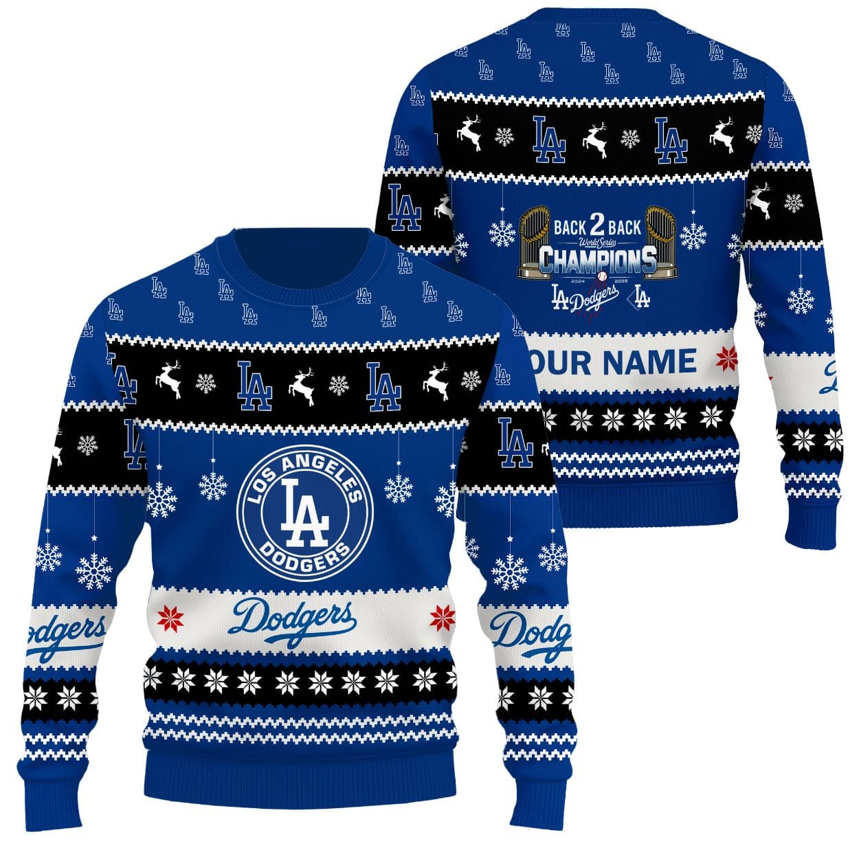 Dodgers Back To Back World Series 2025 Champions Ugly Christmas Sweater Dodgers Back To Back World Series 2025 Champions Ugly Christmas Sweater