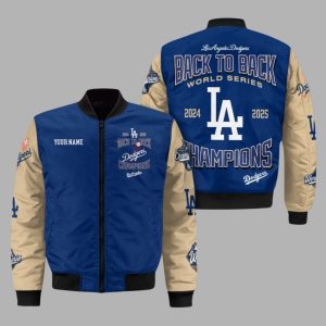 Dodgers Back To Back World Series Champions 2024-2025 Bomber Jacket 1 Dodgers Back To Back World Series Champions 2024 2025 Bomber Jacket