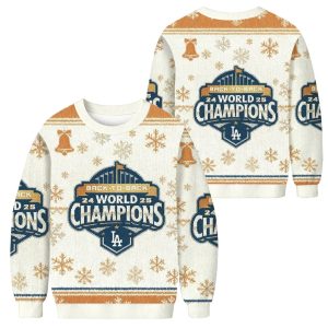 Dodgers Back To Back World Series Champions 2024 2025 Ugly Christmas Sweater