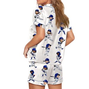 Dodgers Cartoon Baseball Player World Series Champions Pajama Set