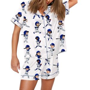 Dodgers Cartoon Baseball Player World Series Champions Pajama Set