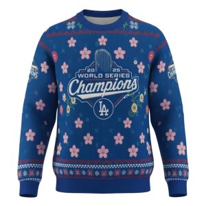 Dodgers x Takashi Murakami 2025 World Series Champions Ugly Christmas Sweater