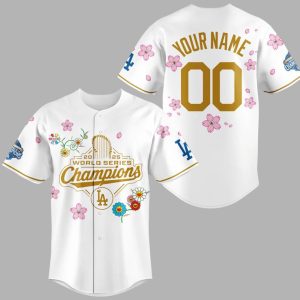 Dodgers x Takashi Murakami 2025 World Series Champions White Jersey