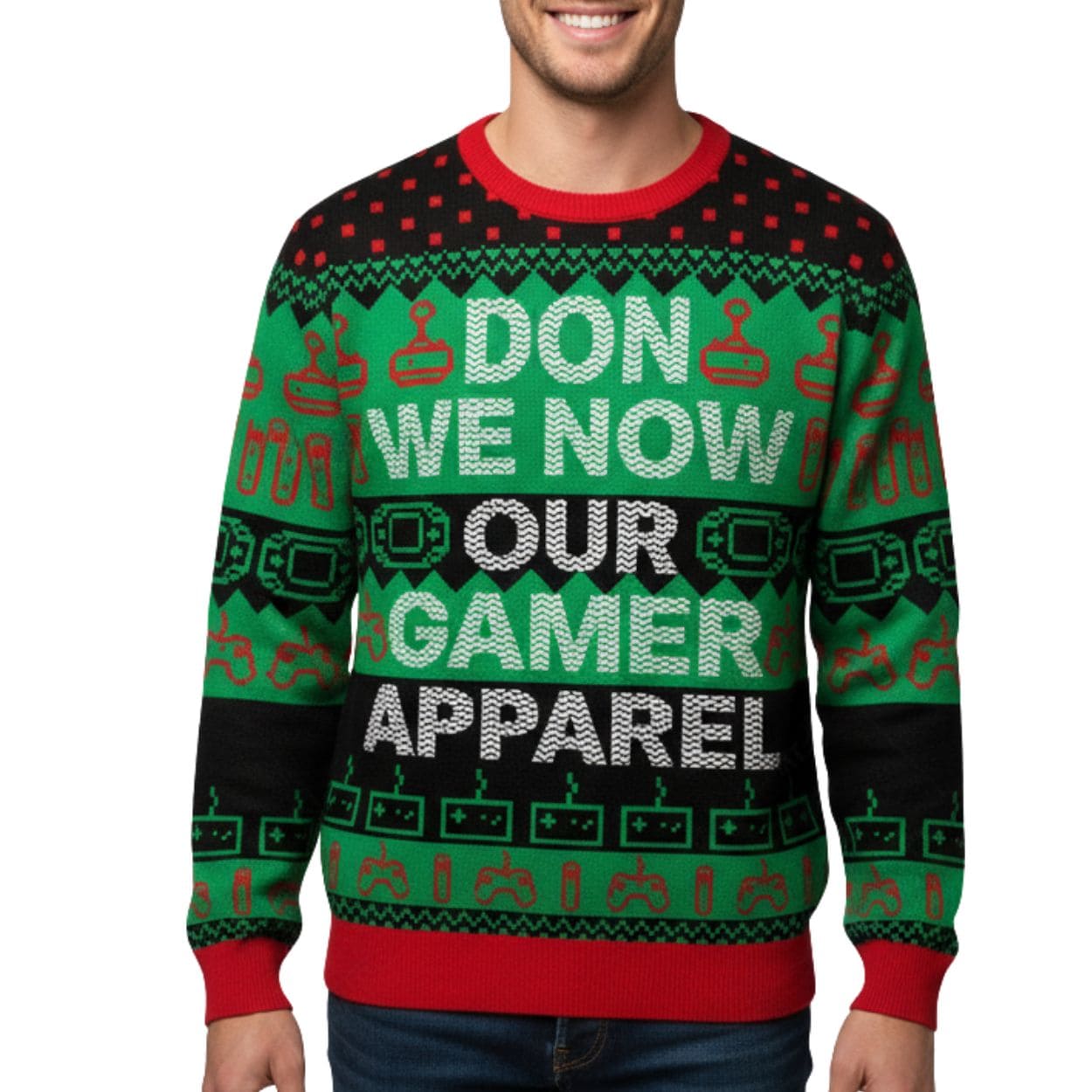 Don We Now Our Gamer Apparel Ugly Christmas Sweater Don We Now Our Gamer Apparel Ugly Christmas Sweater