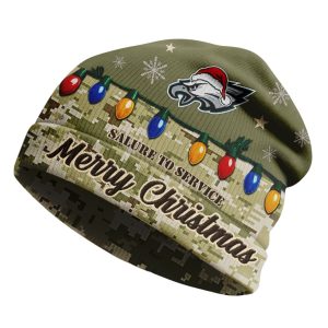 Eagles Salute To Service Christmas Beanie Hat