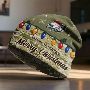 Eagles Salute To Service Christmas Beanie Hat