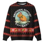 Emotional Support Capybara Ugly Christmas Sweater