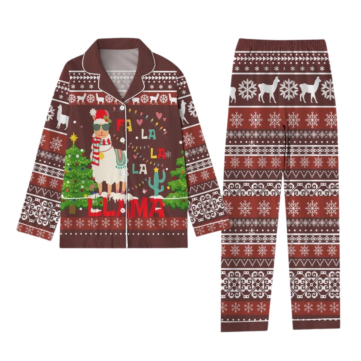 Fa la La Llama Xmas Holiday Pajama Set Fa la La Llama Xmas Holiday Pajama Set