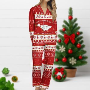 Festive Goose On The Loose Pajamas Set 2 Festive Goose On The Loose Pajamas Set 2