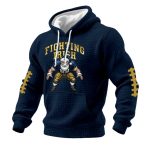 Fighting Irish Football Christmas Print Checkered Fabric Hoodie