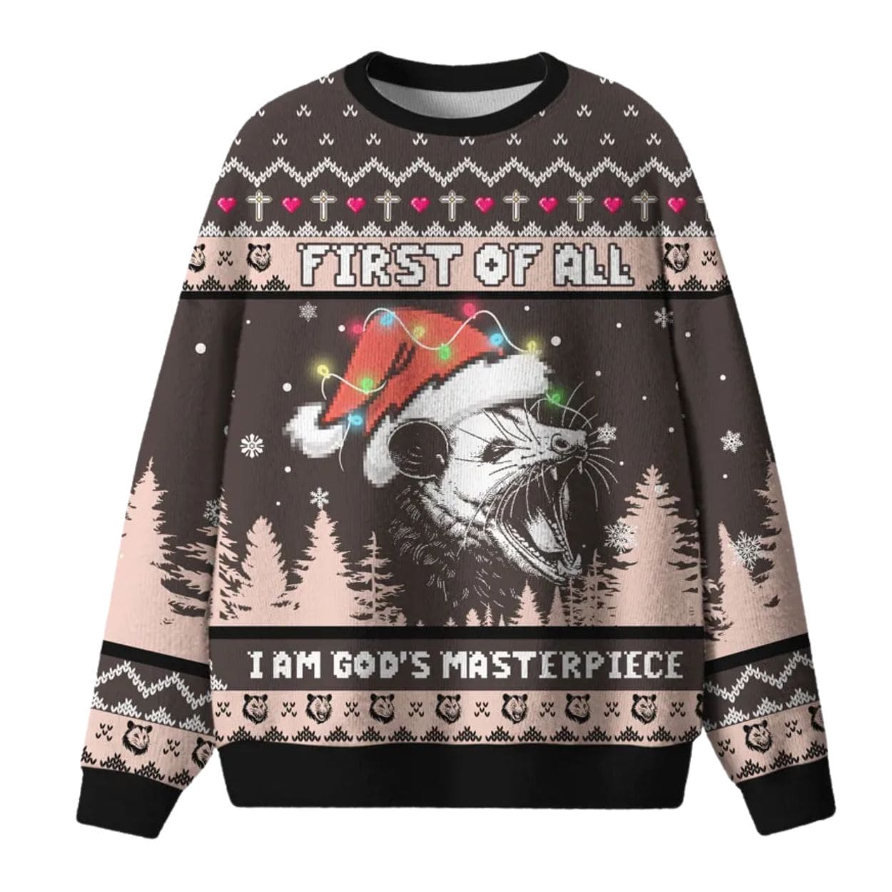 First Of All I Am God's Masterpiece Ugly Christmas Sweater First Of All I Am God's Masterpiece Ugly Christmas Sweater