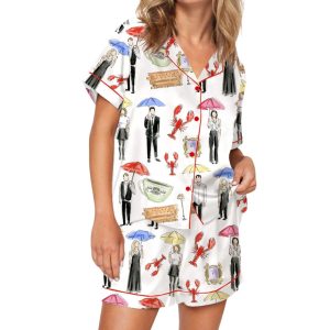 Friend Show Silky Satin Pajama Set